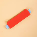 Kikkerland notebook pencil pouch in Red, slim zip pouch for pens and pencils