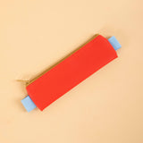 Kikkerland notebook pencil pouch in Red, slim zip pouch for pens and pencils