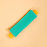 Kikkerland notebook pencil pouch in Turquoise, slim zip pouch for pens and pencils