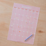 Large Monthly Undated A3 Wall Planner | 12 Pages | Pastels