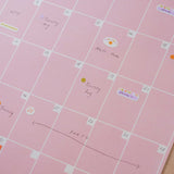 Large Monthly Undated A3 Wall Planner | 12 Pages | Pastels