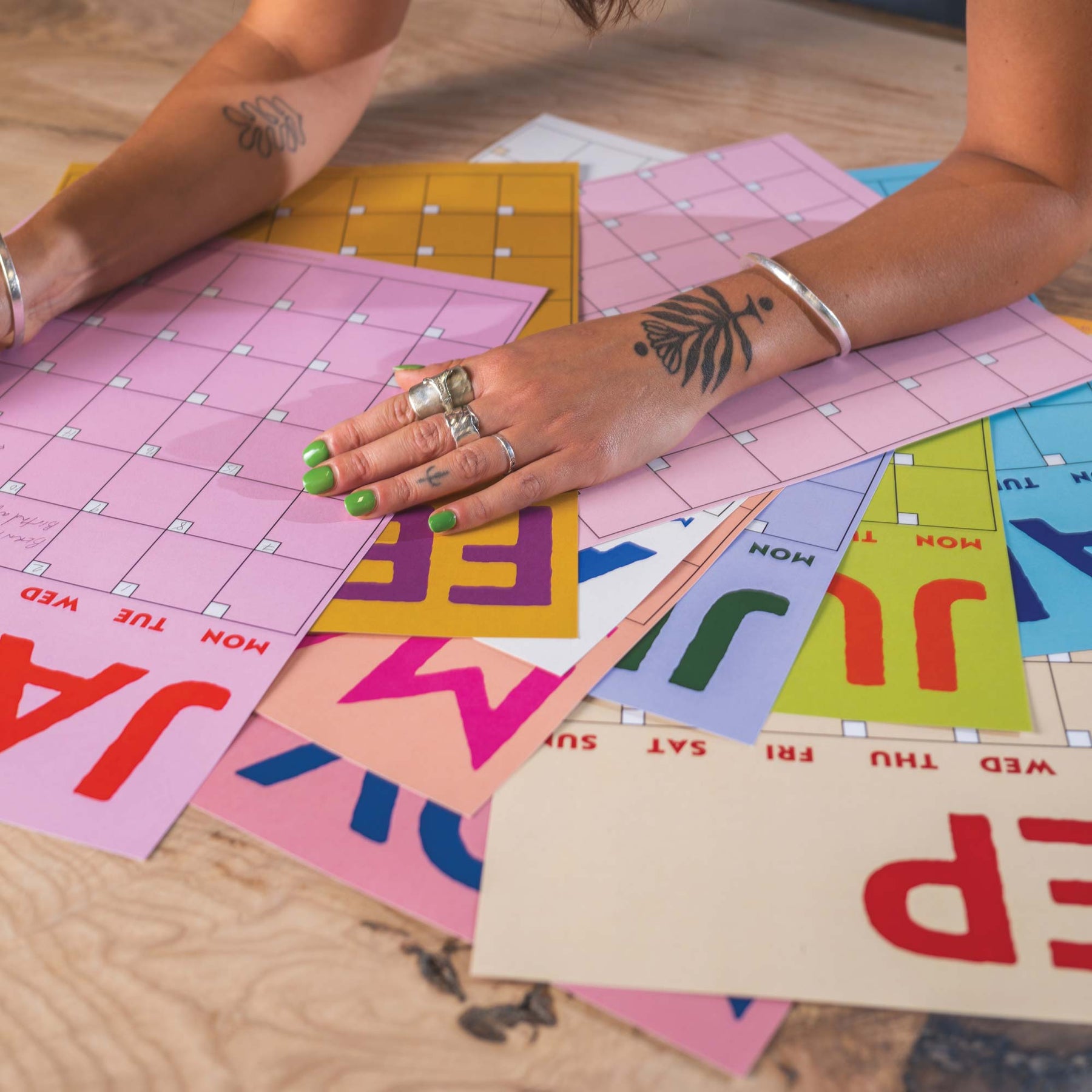 Large Monthly Undated A3 Wall Planner 12 Pages Colourburst