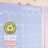 a peachy hues wall planner, 12 A3 pages hung together or separate, printed on 100% recycled paper in the UK