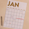 Shine Bright wall planner, 12 A3 pages hung together or separate, printed on 100% recycled paper in the UK