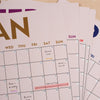 Shine Bright wall planner, 12 A3 pages hung together or separate, printed on 100% recycled paper in the UK