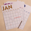 Shine Bright wall planner, 12 A3 pages hung together or separate, printed on 100% recycled paper in the UK