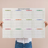 2027 Pastel Monthly Grid A1 wall planner, landscape format by Good Tuesday