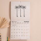Good Tuesday 2026 calendar, with minimal palm tree, surf illustrations by raised by summer