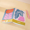 set of 2 a5 lined notebooks. 100% recycled paper notebook. made in the UK. bold, colourful, floral