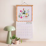 January page of 2027 songbirds calendar with spacious month-to-view grid and colourful bird artwork