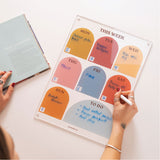 A3 Wipeable Weekly Planner | Recycled Acrylic | Earthy Arches | Optional Wall Mounts