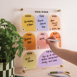 Soft Focus weekly planner styled in workspace for planning tasks, meal planning and appointments