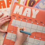 Large Monthly Undated A3 Wall Planner | 12 Pages | Earthy Shapes