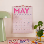 Monthly page of Simply Bright A4 academic calendar with clean layout and bold colour