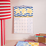 2027 Amalfi Sunshine A4 Calendar, moon phases and week numbers, blue wireo binding