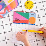 2027 Design Museum Bold Type A4 Calendar, month to view grid, moon phases