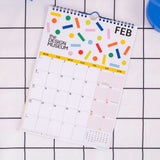 2027 Design Museum Dots & Grids A4 Calendar, month to view grid, moon phases