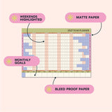 2027 Large A1 Wall Planner | Landscape | Pistachio & Peach