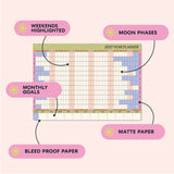 2027 Large A1 Wall Planner | Landscape | Pistachio & Peach