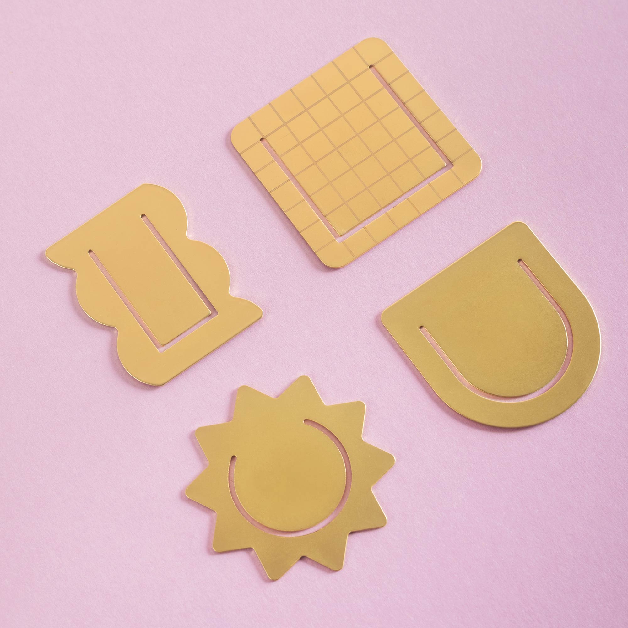 Gold metal 3 in 1 paperclips, multi-use, bookmarks