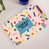A4 Design Museum Dots & Grids Weekly Planner Pad cover, 52 tear-away pages with cardboard backing