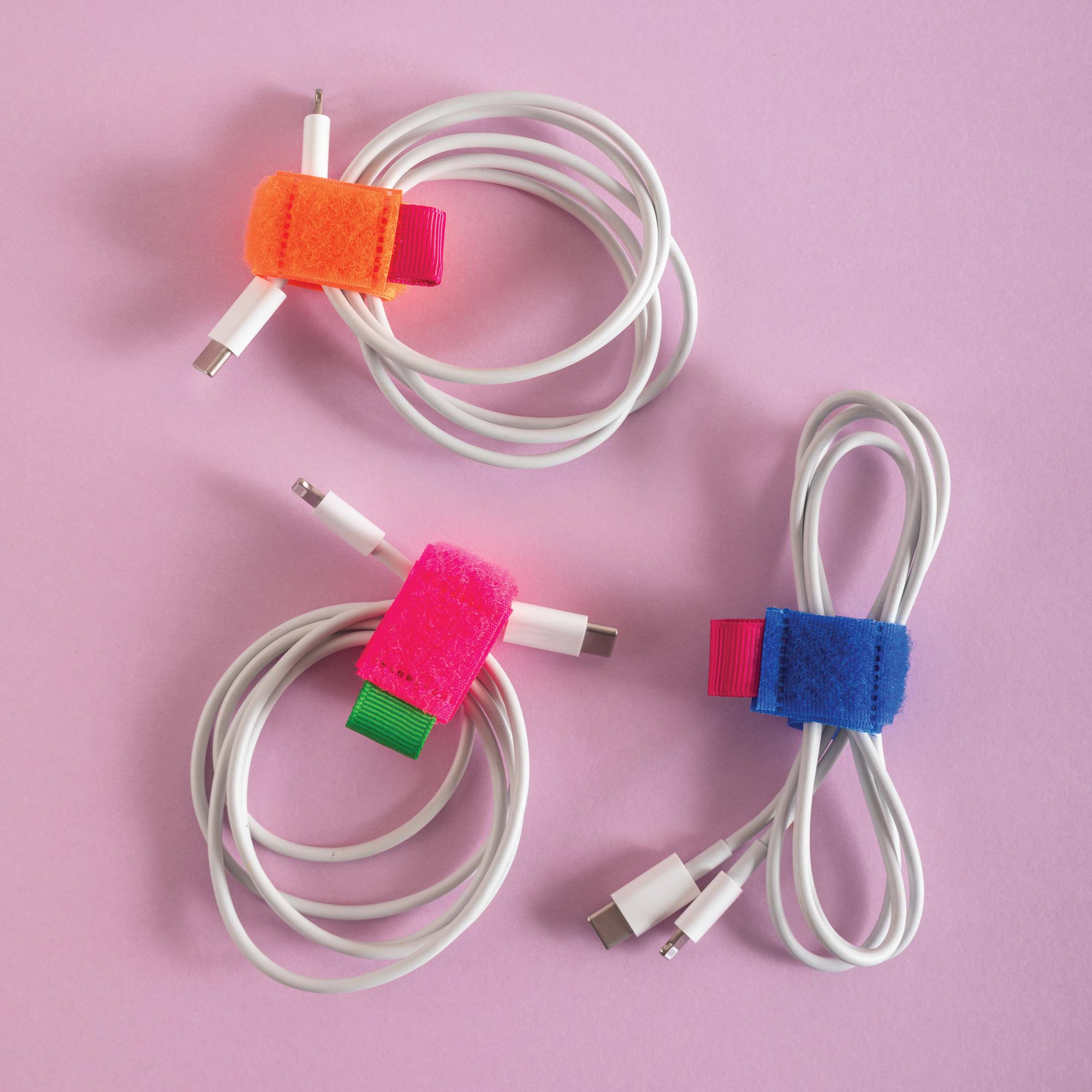 Multicoloured, coded, cable ties, 8 pack