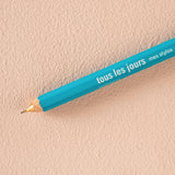 Mechanical pencil in turquoise, tous les jours french days of the week