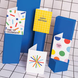Starburst Design Museum Birthday Card, blank inside, recycled kraft envelope