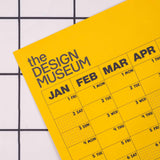2027 Design Museum Yellow Wall Planner, monthly grid, week numbers