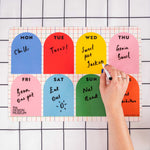 A3 Design Museum Arches & Grids Magnetic Fridge Planner, Monday to Friday arches
