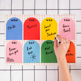 A3 Design Museum Arches & Grids Magnetic Fridge Planner, Monday to Friday arches