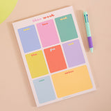 A4 Bright Side Weekly Planner Pad, Monday to Sunday weekly view