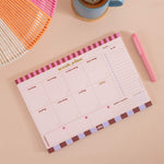 A4 Checks & Stripes Weekly Planner Pad, Monday to Sunday weekly view