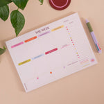 A4 Colour Theory Weekly Planner Pad, Monday to Sunday weekly view