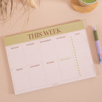 A4 Matcha Weekly Planner Pad, Monday to Sunday weekly view
