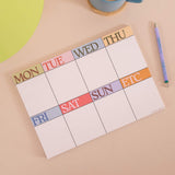 A4 Scandi Weekly Planner Pad, Monday to Sunday weekly view