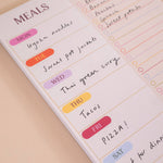 A5 Meal Planner & Shopping List, weekly meal-planning grid with a dedicated shopping list