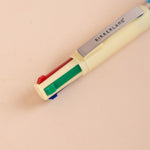 Click-action switching between ink colours, glossy barrel with chrome trim, in Blue