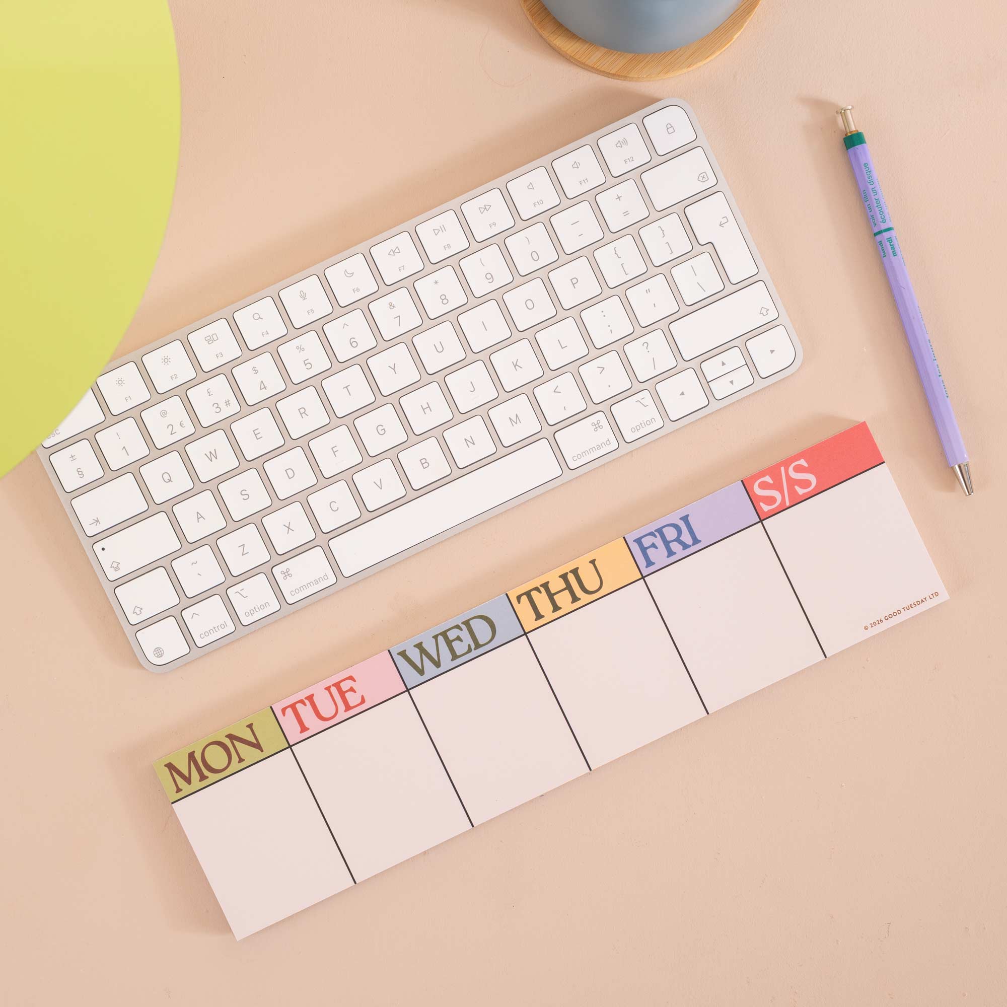 Scandi Keyboard Pad, Monday to Friday arches with an extra notes arch