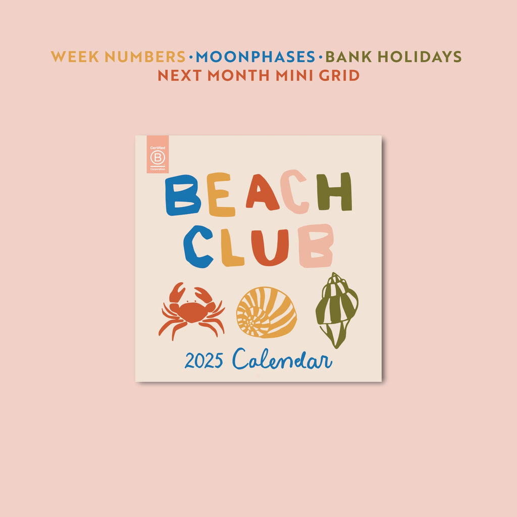 2025 Calendar | Beach Club | Compact Squareโ Once Upon a Tuesday