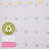 Cocktail Calendar. 2025 large square calendar. Art planner. illustrated calendar. 100% recycled paper. Made in the UK.