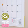 2025 large square calendar. Art planner. illustrated calendar. 100% recycled paper. Made in the UK.