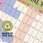 100 % recycled paper, made in the UK and plastic free packaging.