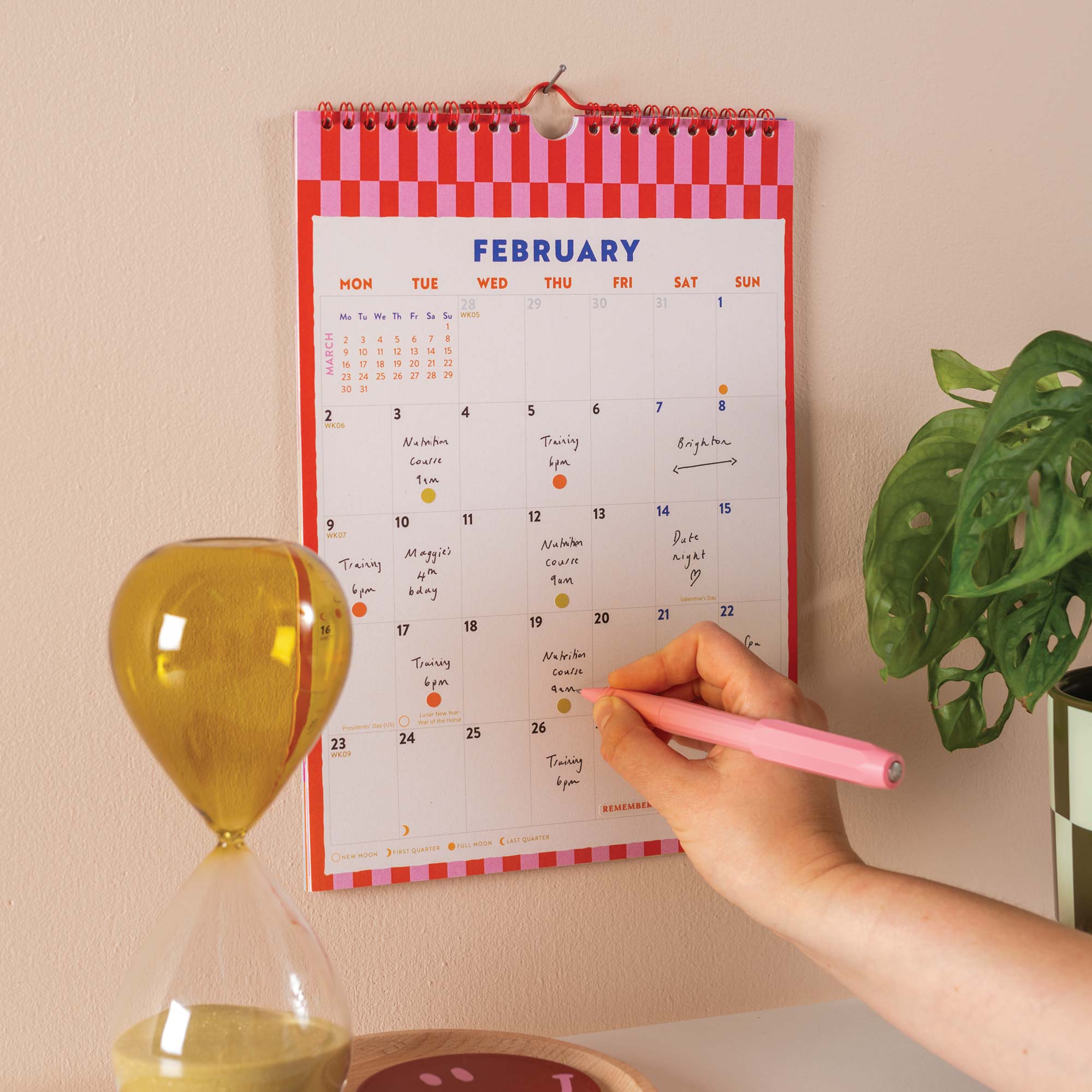 Good Tuesday A4 2026 calendar, in a joyful, maximalist design, generous boxes for writing