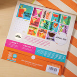 Back cover of 2026 large art calendar - cocktails design with illustrations and matching recipes throughout. Printed on 100% recycled paper.