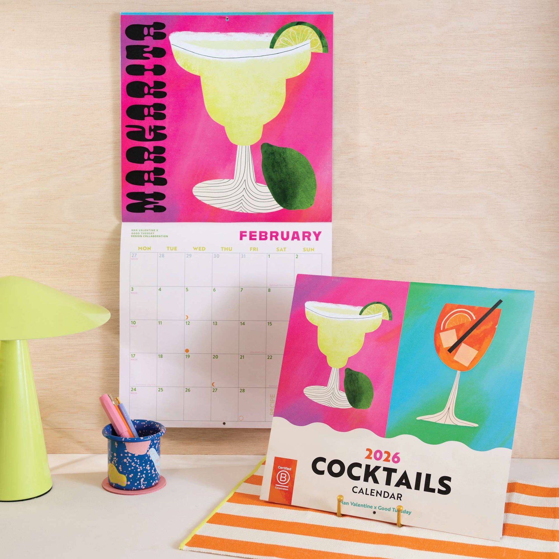 2026 Wall Calendar Cocktail Art Han Valentine