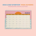 Calendar for 2026 with weekends highlighted 