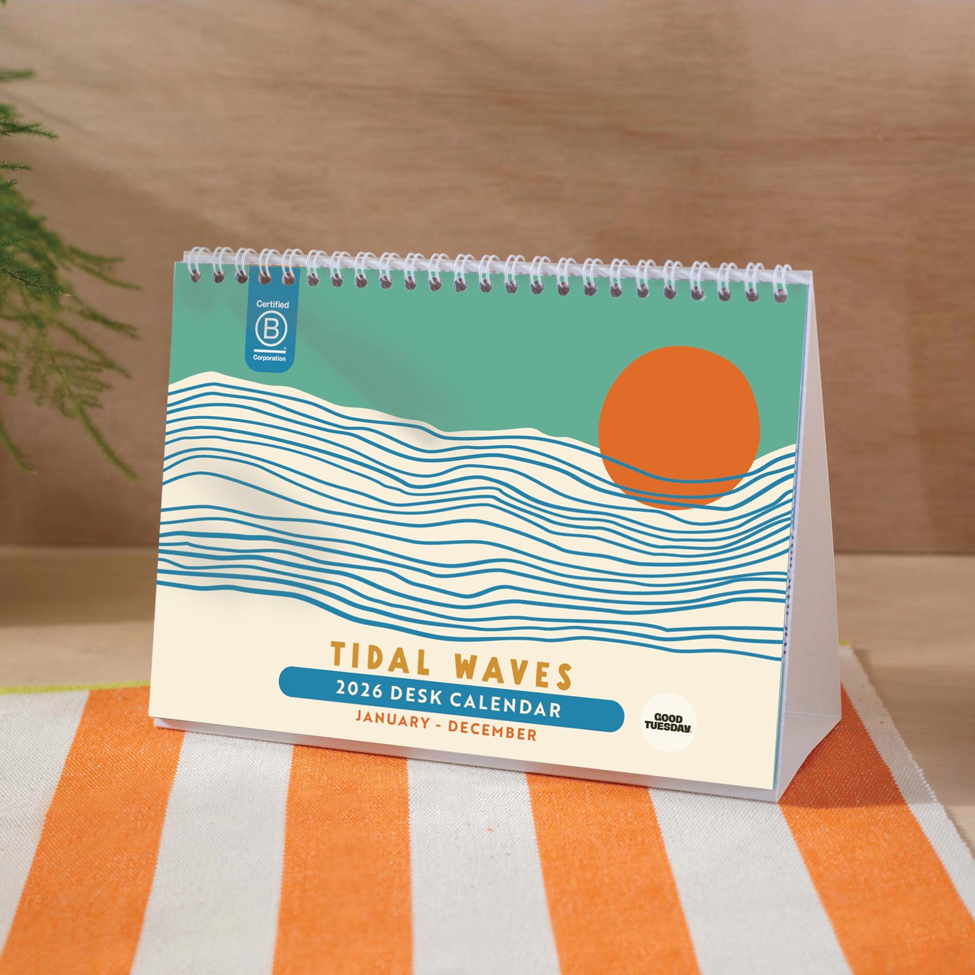 2026 Desk Calendar Tidal Waves