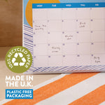 Calendar featuring recycled paper and plastic-free 