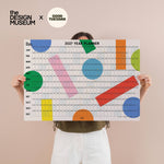 2027 Design Museum Wall Planner, Dots & Grids, landscape 70x49cm, week numbers and moon phases